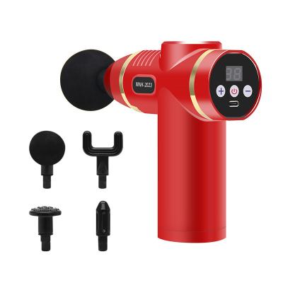 China Portable Deep Muscle Fitness Massage Gun YOUMAY LCD Display Electric Fascia Gun Slimming Relaxation Body Muscle Mini Massage Gun for sale