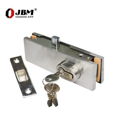 China Modern 304 Glass Door Handle Lock Clamps Stainless Steel Door Fittings for sale