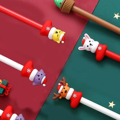 China Normal Creative Small Fresh Gel Pen Stationery Christmas Gift Student Office Signature Cute Cartoon Christmas Series Exam Pen for sale