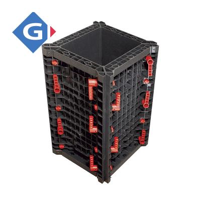 China Construction Square Column Formwork Adjustable Height Reusable Plastic Wall Panel For Concrete for sale