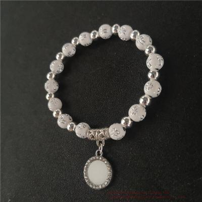 China Other Hot New Blank Bracelet Jewelry Gifts Cross Sublimation Pearl Transfer Printing Consumables for sale