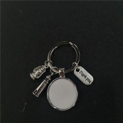 China Blank Sublimation Lighthouse Keychains Wearing Keyring For Thanksgiving Gift Hot Transfer Printing DIY Materials for sale