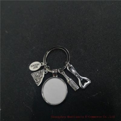 China Blank sublimation best friend keychains wearing keychain with hot dad transfer printing diy materials new style for sale