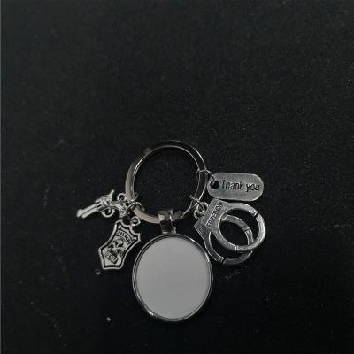 China Blank Sublimation Font Keychains Wearing Key Ring For Thanksgiving Gift Hot Transfer Printing DIY Materials for sale