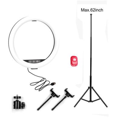 China Carbon steel+PET 360 Photo Booth Touch Dimmable 12inch Circle Tiktok Ring Light with Tripod Stand for sale