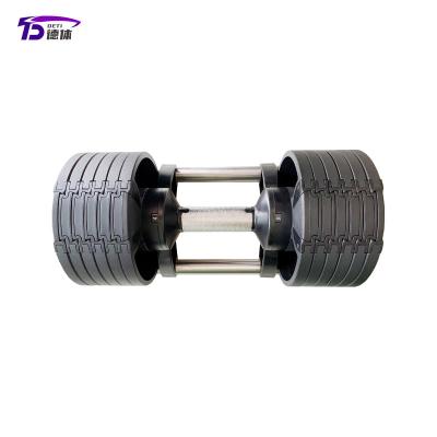 China Indoor Most Popular New High Quality Dumbbells 20kg 32kg Cast Iron Adjustable Dumbbells With Rubber Coated for sale