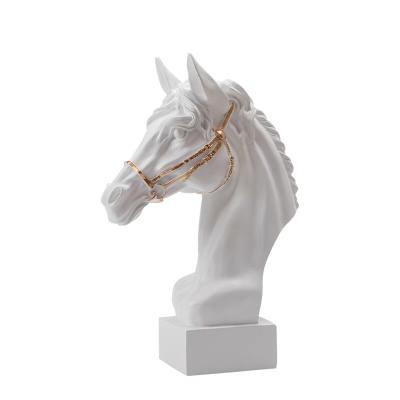 China Europe Home Decoration Horse Head Statue Art Ornaments Craft Resin Horse Animal Head Sculpture for sale