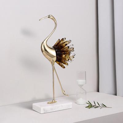 China Modern hot sale metal crane transparent resin home accessories for sale