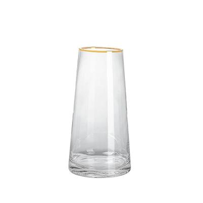 China Art Decor Wholesale Glass Opens Vase Glass Houseware Transparent Clear Glass Flower Vase For Wedding Decoration for sale