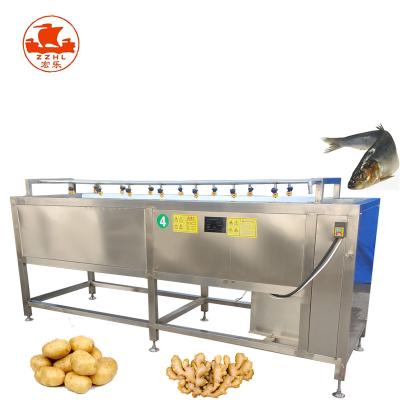 China Joint Ginger Washing And Peeling Machine Fully Automatic Yam Fruit And Vegetable Peeling And Slicing Machine for sale