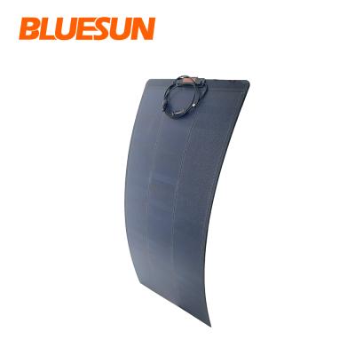 China Semi-flexible solar panel 110w all black 110W solar panel for outdoor camping and hiking 125mmx125mm for sale