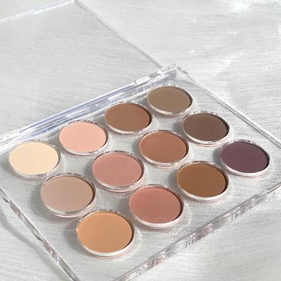 China Waterproof Pigmented Cosmetic Highs Wholesale Makeup Eyeshadow 12 Color Matte Eyeshadow Eye Shadow Palette for sale