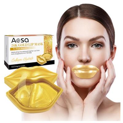 China Wholesale Moisturizer 20 Pieces Lip Care Squalane Moisturizing 24K Lip Wrinkle Lip Diminishing Mask for sale