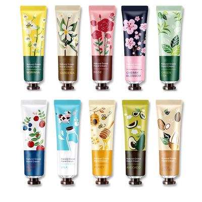 China Customized Anti Aging Logo Plant Essence Fragrance Hand Cream Tube Gift Set Reduce Handprints Soften Moisturizing Hand Lotion for sale