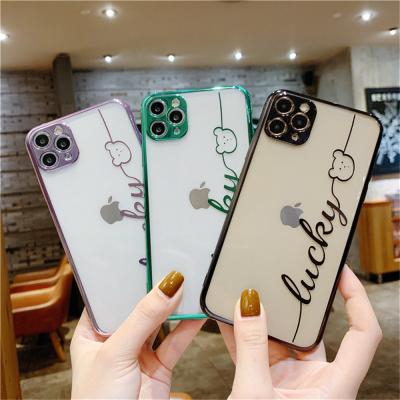 China 100% eco-friendly phone case hotselling transparent phone case with english letters for iphone 12 case for iphone for sale