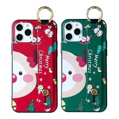 China Hot Selling Anti-drop Amazon Christmas Gift Phone Case For Christmas Phone Case With Strap Holder For iPhone 12 for sale