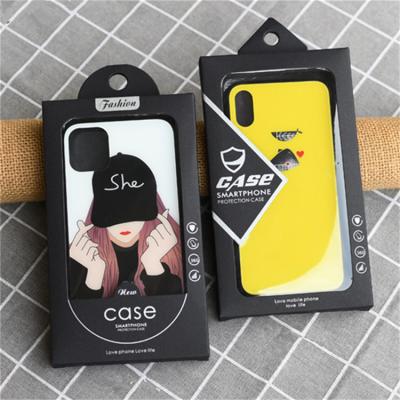 China Recycled Materials Fashion Design Black Cell Phone Case Box For iPhone 13 for sale