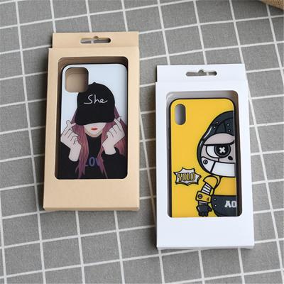 China Disposable color box for iphone phone case box cell phone case boxes with plastic inner tray for iphone 11 12 13 pro max for sale