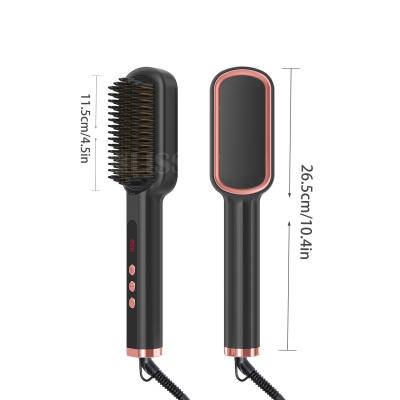 China Professional Ionic Nano Ionic Spray Comb Hair Straightener Spray Hair Salon Hair Salon Steam LCD Iron Brush Flat Brush for sale