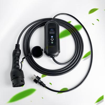 China Matte Black CE 16A 220V AC 3.7KW EV Portable Charger For Home Charging for sale