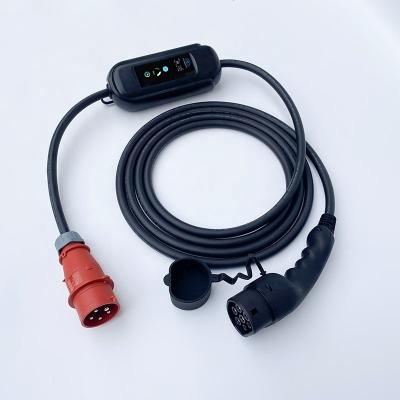 China Matte Black Type B 6ma DC 11KW 3 Phase EV Wall Charger 16A For Home Electric Car for sale