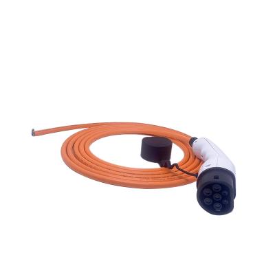 China Type - 2 EV 7.5M 16A 3.7KW 11KW 32A 7.4KW 22KW Tied Cable 5M For Electric Car Charging Station TCT201 for sale