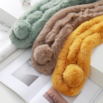 China Custom Fashion Polyester Silky Winter Neck Warmer Collar Wrap Cross Hairy Scarf for sale