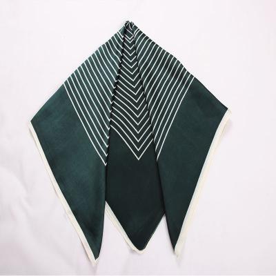 China Fashion 70x70 Silky Square Women Scarf OM Quality Ladies Polyester Premium Square Neck Scarf for sale