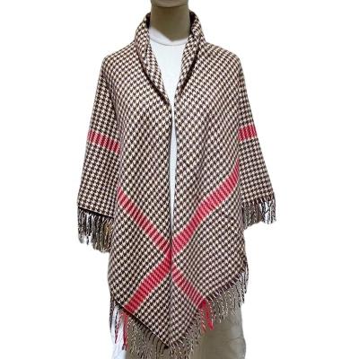 China 2021 New Design Square Ladies Houndstooth Scarf Shawl Winter Casual Fringed Scarf for sale