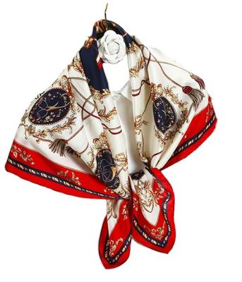 China Square 2022 summer fashion printed satin siya silk scarf headband square scarf ladies for sale