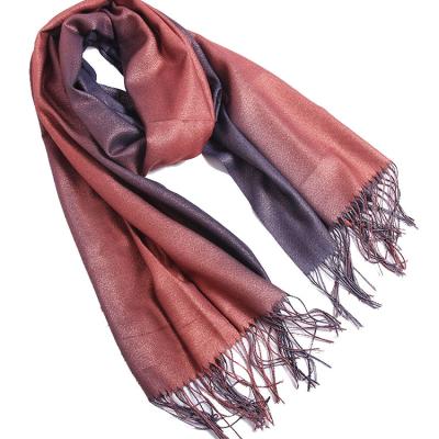 China 2022 Fashion Exquisite Soft Scarf Women Shiny Gold Gradient Rayon Felling Soft Shawl for sale