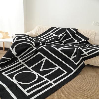 China Customized big thick soft cashmere scarf shawl blanket scarf sofa bed fleece knitted OM blanket for sale