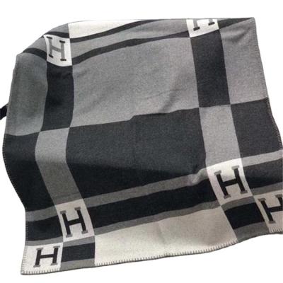 China Customized Soft Thick Cashmere Scarf Shawl Newly Designed Large Luxury Scarf Plaid Knitted H Blanket for sale