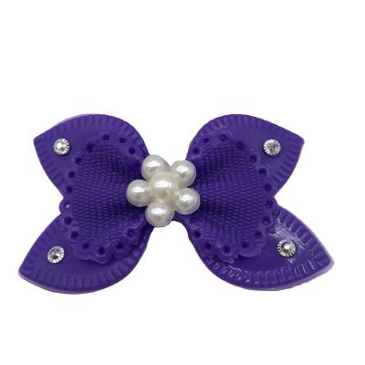 China Shoe Accessories High Quality Durable Using Various Double Bow Shoe Flower PVC Shoe Flower for sale