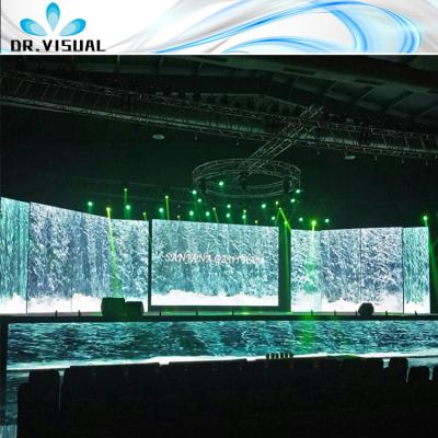 China 2021 New Large P3 Stage Background Rental Indoor Rental Slim Curved Indoor Led Display Screen for sale