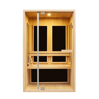 China Infrared Sauna Room WS-1807 (1200mm) Cedar Solid Wood Luxury Red Dry Room 2 Person Sauna Chamber Control Panel MEXDA Steam Computer Sauna for sale