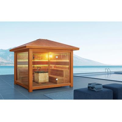 China Luxury Red Cedar Garden Gazebo Pergola 6 Person Computer Control Panel MEXDA 2022 Yard Wooden Sauna WS-LT1500 for sale