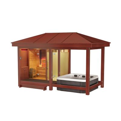 China Luxury European Wooden Outdoor Whirlpool Gazebo Hot Tub Garden Computer Control Panel MEXDA Outdoor Sauna WS-LT14 for sale