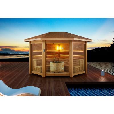 China Easily Assembled High Quality Gazebo Cedar Wooden Sauna Outdoor Red Aluminum WS-LT1501 6-8 Person Garden Gazebo from MEXDA for sale