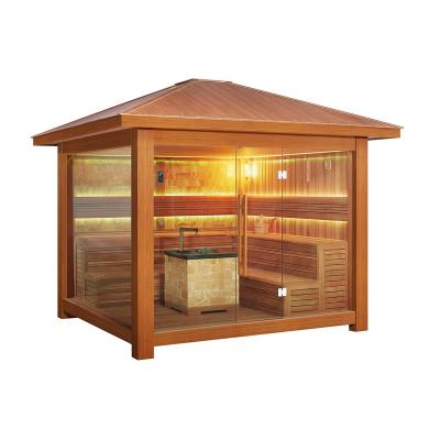 China MEXDA Traditional Outdoor 6 Person Sauna Steam Gazebo Easily Assembled Luxury Wooden Gazebo WS-LT1500 for sale