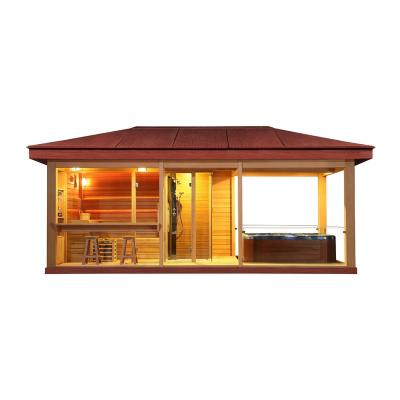 China Computer Control Panel MEXDA Red Cedar Gazebo Wood Sauna For Outdoor Design WS-LT09 for sale