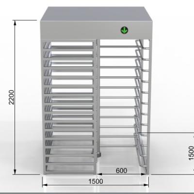 中国 RS232 Communication Interface Full Height Turnstile IP54 Protection Level 550mm Passage 販売のため