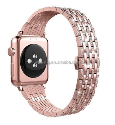 China Water Resistant For Apple Watch Series 7 Series 5 4 3 2 1 Women Men 40mm 42mm 44mm45mm 41mm Stainless Steel iWatch Band 38mm for sale