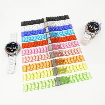 China Transparent Resin Strap Sports Watch Band 44mm 40mm Resin Watch Strap Case Band For Samsung Watch 4 42mm 46mm for sale