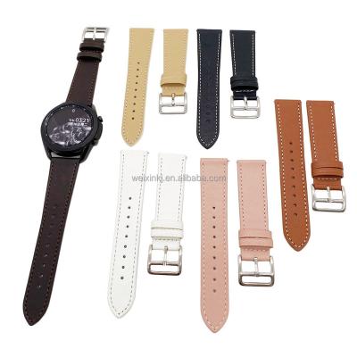 China Stylish 20mm 22mm Business Watch Band Strap Samsung Galaxy Watch 3 Replacement Leather Strap Watch Band for sale