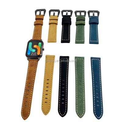 China High Quality Men's 20mm Xiaomi Haylou RS4 Leather Strap Wristband Wholesale Replacement Leather Strap Plus Strap for sale