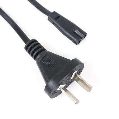 China Manufacturer High Quality Construction Male And Female Computer Power Cables AC Plug In SAA 2 Pin Electrical Power Cable for sale