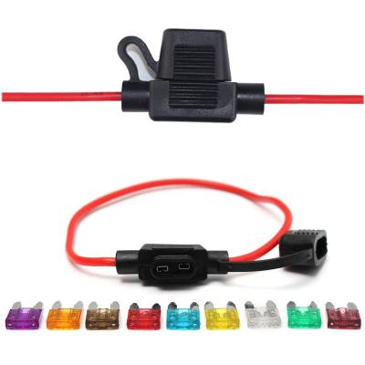 China Small Motor Vehicle Fuse Holder Waterproof Integrated Blade Fuse Holder for Car Boat Truck 12AWG 14AWG 16AWG 18AWG Auto Cable 2A to 30A Fuse Holder for sale