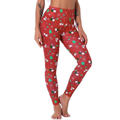 China OEM Breathable Custom Printed High Waist Sports Jogging Workout Gym Yoga Leggings Butt Lift Fitness Christmas Yoga Pants for sale