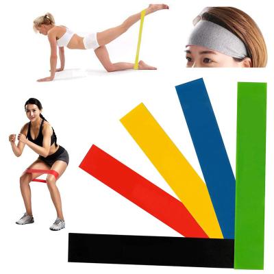 China Custom Printed Custom Various Color 100% Latex Resistance Bands Yoga Natural Elastic Stretch Resistance Bands Exercise Band for sale